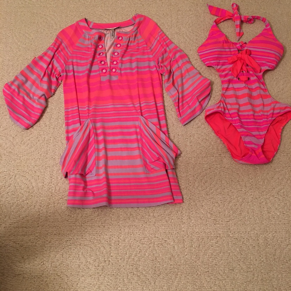 SOLD Nanette Lepore Swimsuit and Coverup